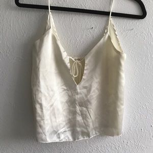 💛Brandy Melville Ivory Silk Tie Tank💛